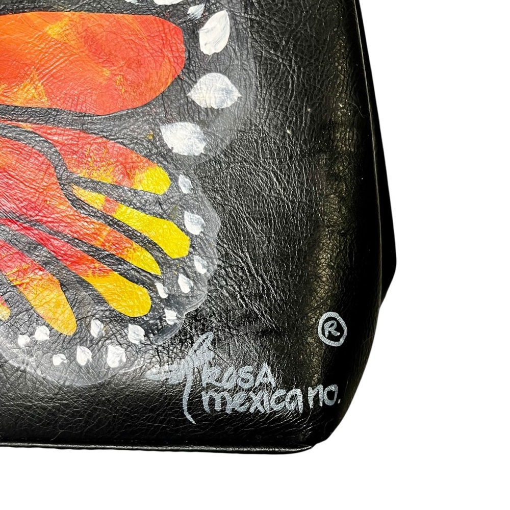 Rosa Mexicano Hand Painted Vegan Leather Butterfly Backpack - Picture 8 of 10